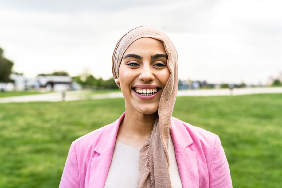 happy muslim woman having fun while posing in fron 2022 07 12 13 34 00 utc